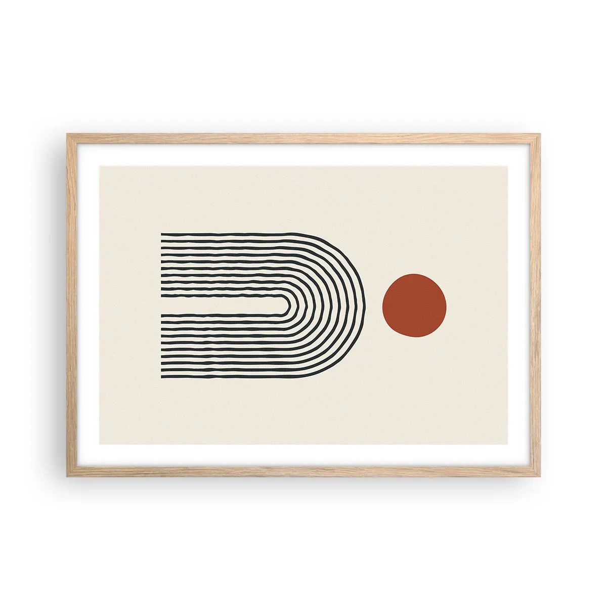 Plagát v ráme zo svetlého duba - Magnetizmus tvarov a farieb - 70x50 cm