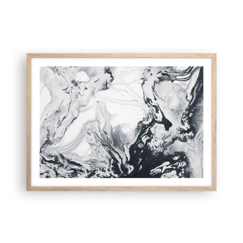 Plagát v ráme zo svetlého duba - Zemské vnútro - 70x50 cm