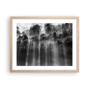 Plagát v ráme zo svetlého duba - V lúčoch svetla - 50x40 cm