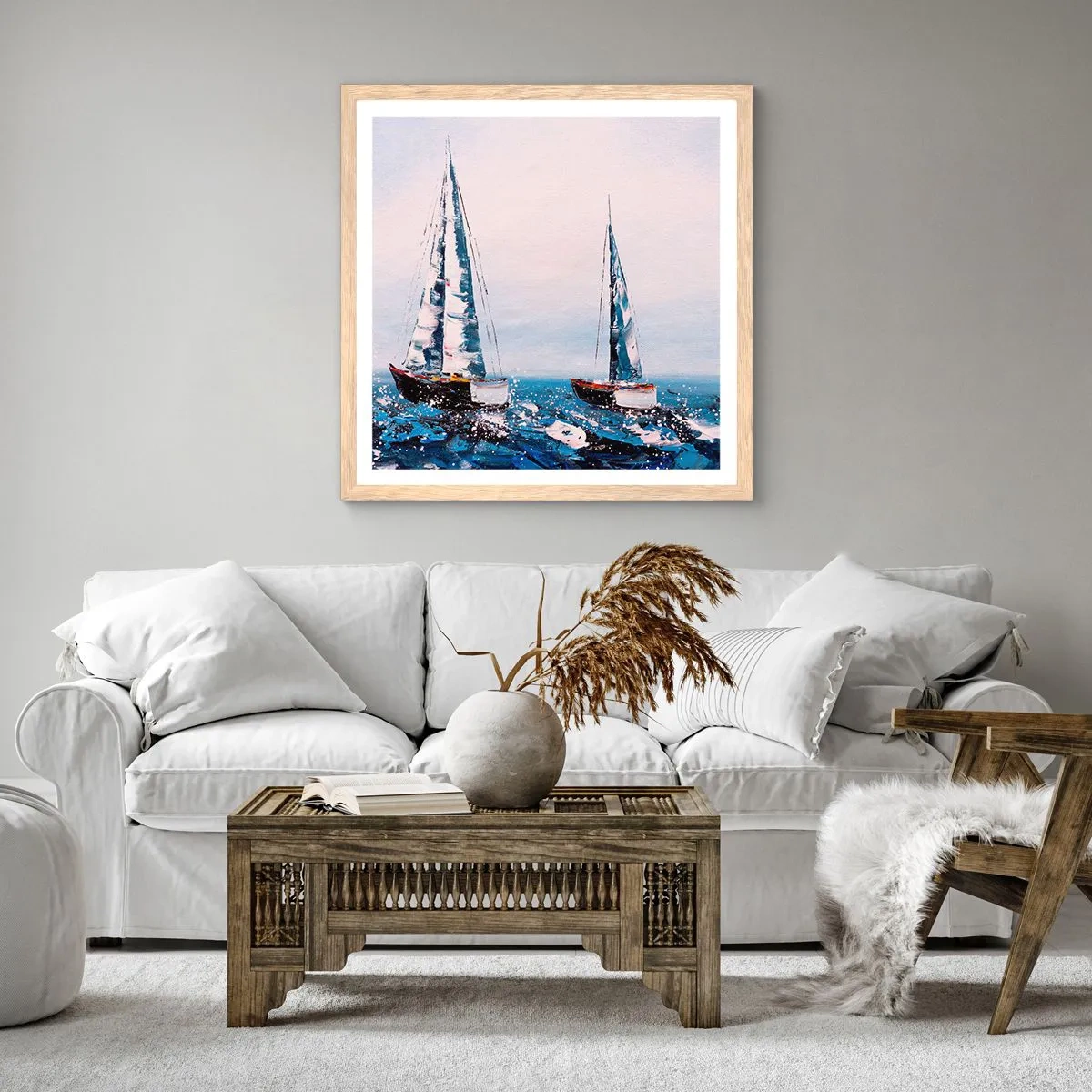 Plagát v ráme zo svetlého duba - Bratstvo vetra - 50x50 cm