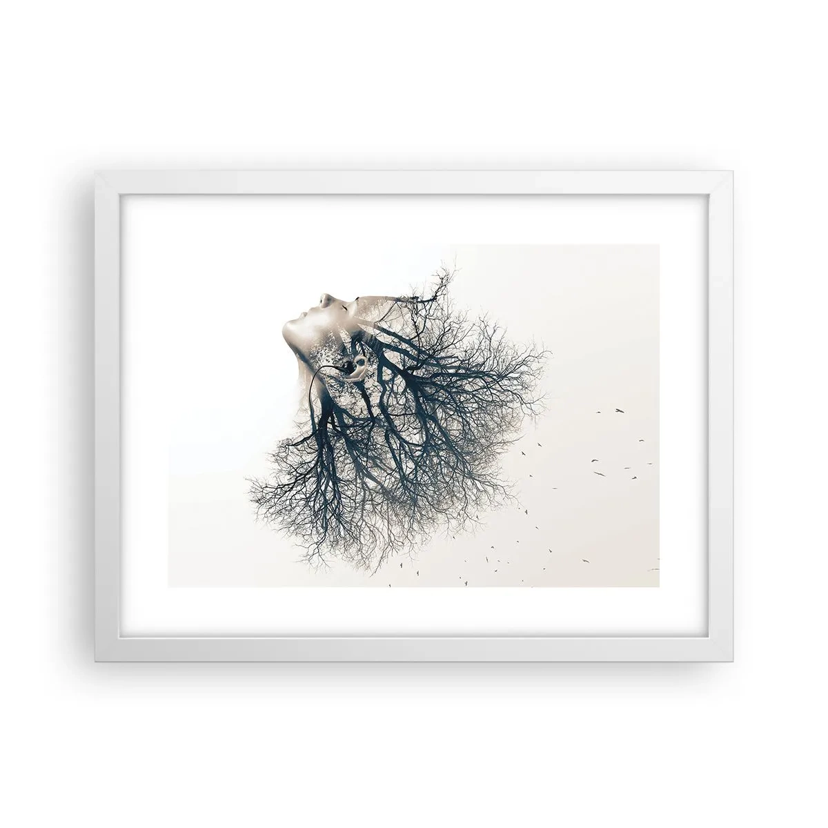 Plagát v bielom ráme - Očarená šepotom stromu - 40x30 cm