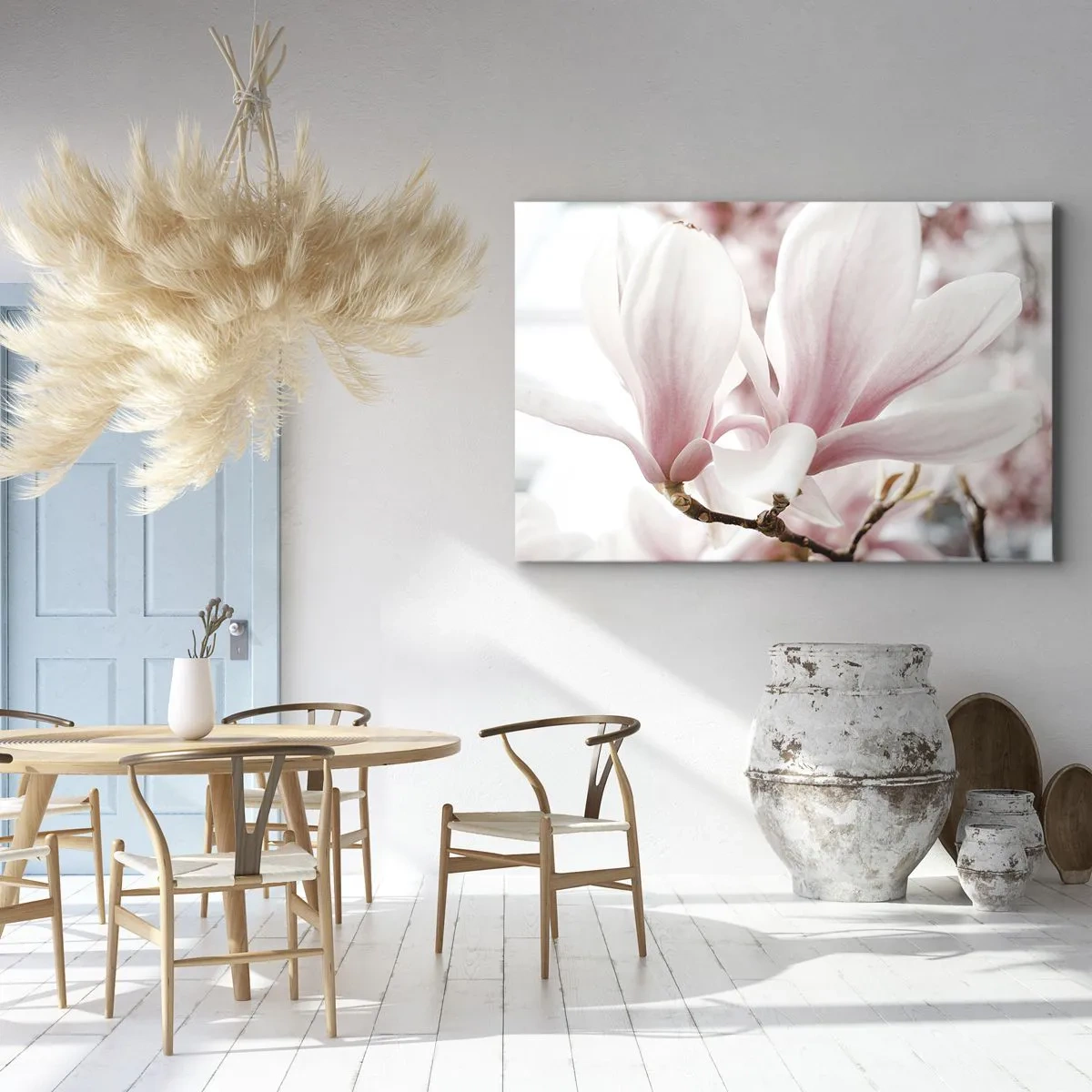 Obraz na plátne - Jemné kvety magnólie v pastelových odtieňoch - 70x50cm - Nesmiernosť nežnosti - Moderná nástenná dekorácia do obývacej izby a spálne ARTTOR