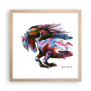Plagát v ráme zo svetlého duba - Nadšenie - 40x40 cm