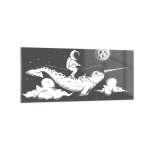 Obraz na skle - Vesmírny jazdec - 120x50 cm