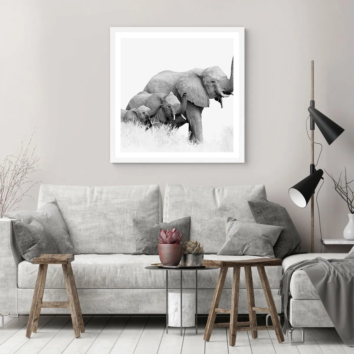 Plagát v bielom ráme - Jedna, dve, tri - 30x30 cm