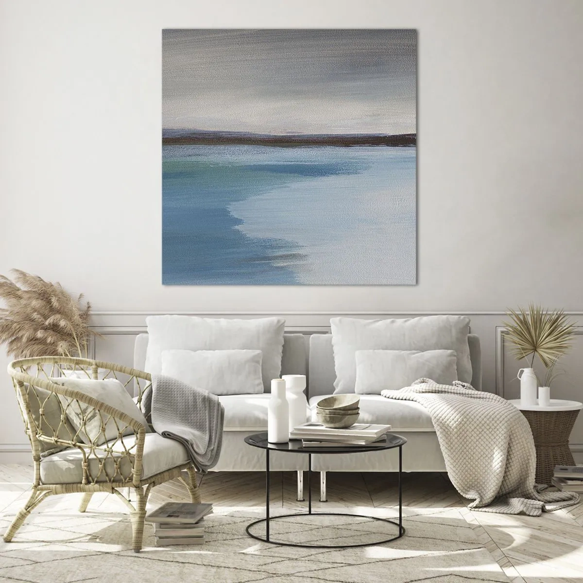 Obraz na skle - Horizontálna krajina - 60x60 cm