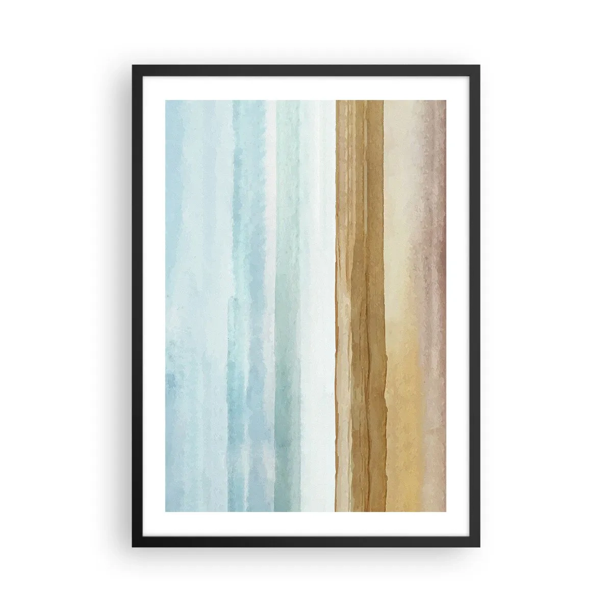 Plagát v čiernom ráme - Minimalistická krajina v pastelových odtieňoch - 50x70cm - Utešenie - Moderná nástenná dekorácia do obývacej izby a spálne ARTTOR