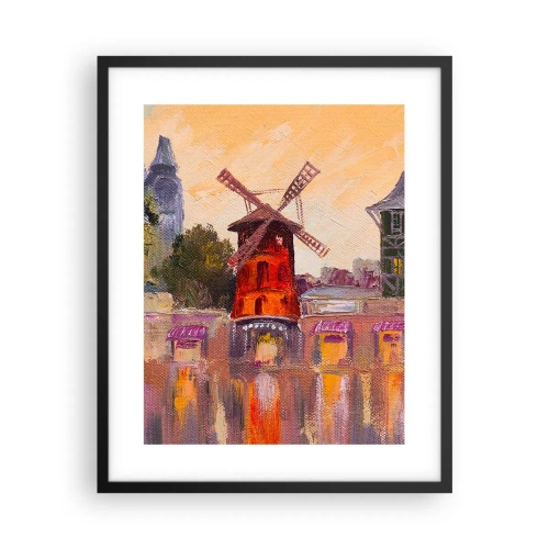 Plagát v čiernom ráme - Parížske ikony – Moulin Rouge - 40x50 cm
