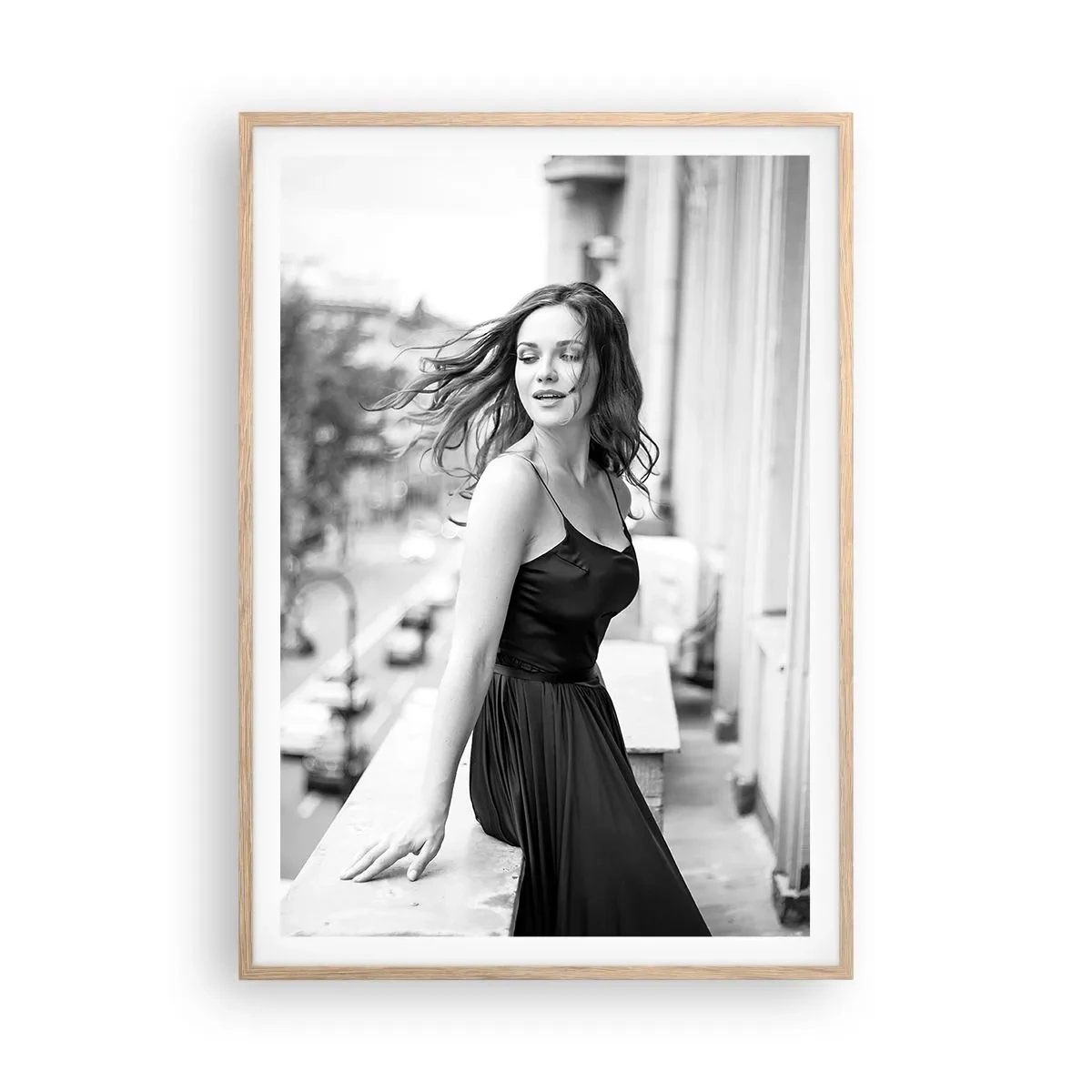 Plagát v ráme zo svetlého duba - Určite Parížanka - 70x100 cm
