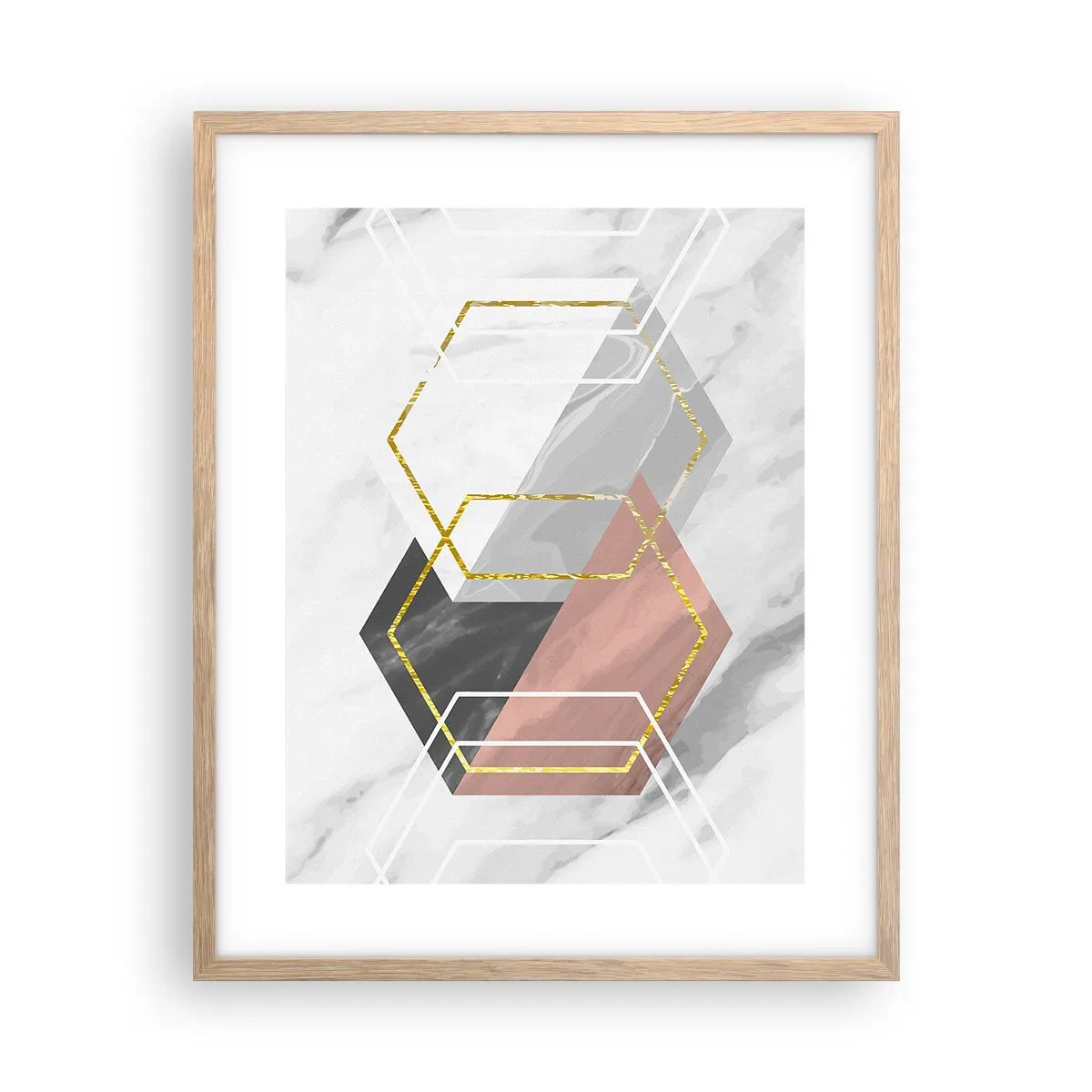 Plagát v ráme zo svetlého duba - Reťazová kompozícia - 40x50 cm