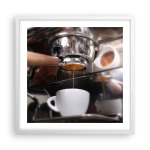 Plagát v bielom ráme - Dobrá chvíľa dňa - 50x50 cm