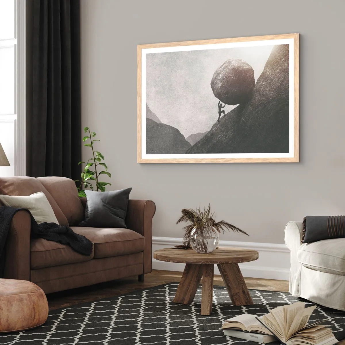 Plagát v ráme zo svetlého duba - Verím, proti všetkej nádeji - 100x70 cm