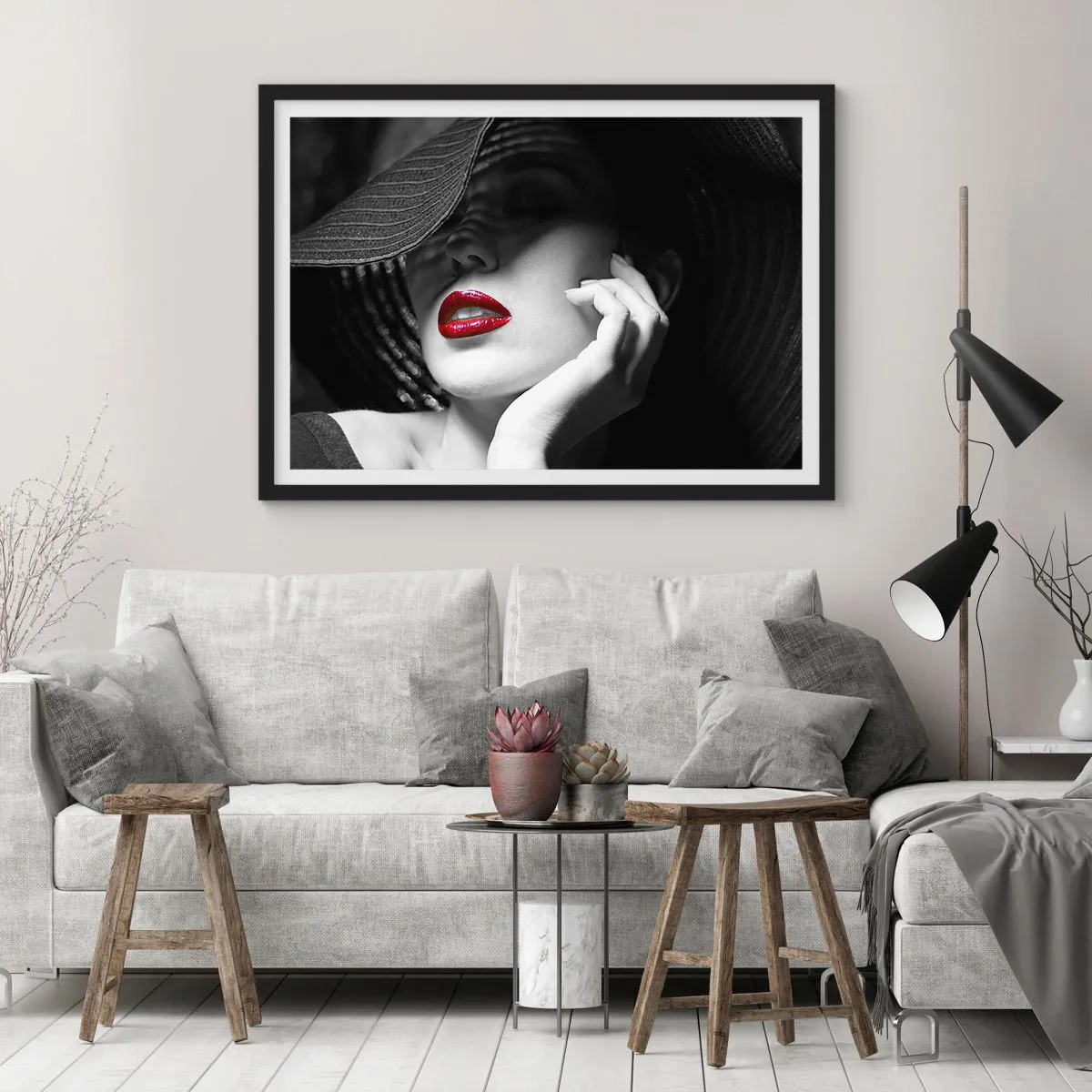 Plagát v čiernom ráme - Štúdia v šarlátovej - 100x70 cm
