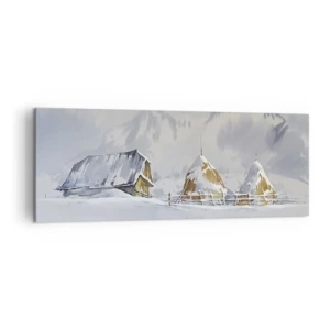 Obraz na plátne - V zasneženom údolí - 140x50 cm