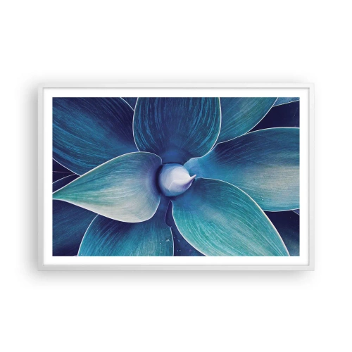 Plagát v bielom ráme - Modrastý od neba - 91x61 cm