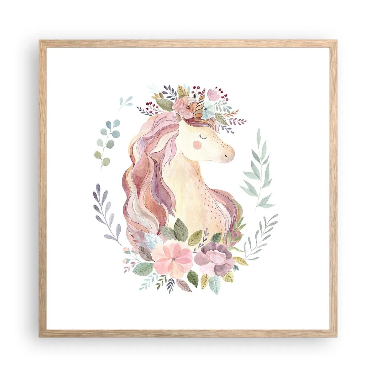 Plagát v ráme zo svetlého duba - Pozvánka do ríše rozprávok - 60x60 cm