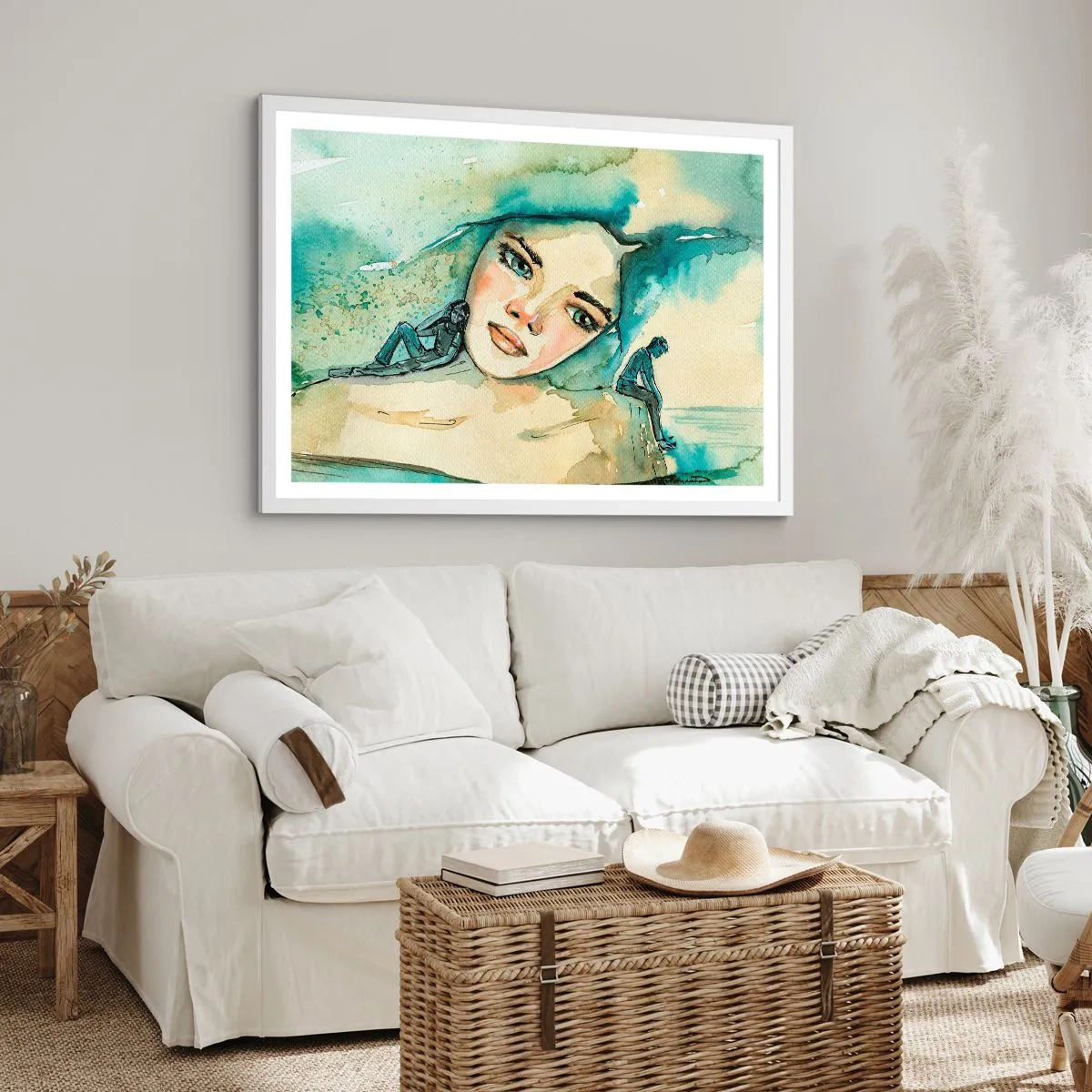 Plagát v bielom ráme - Am I blue? - 91x61 cm