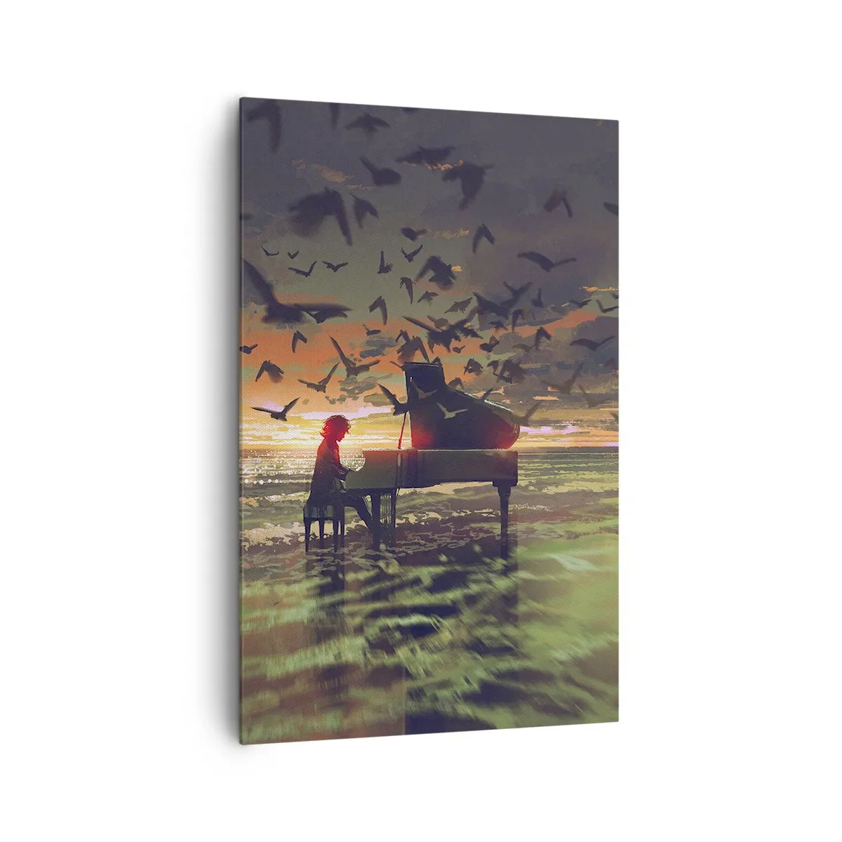Obraz na plátne - Koncert na piano a vlny - 80x120 cm