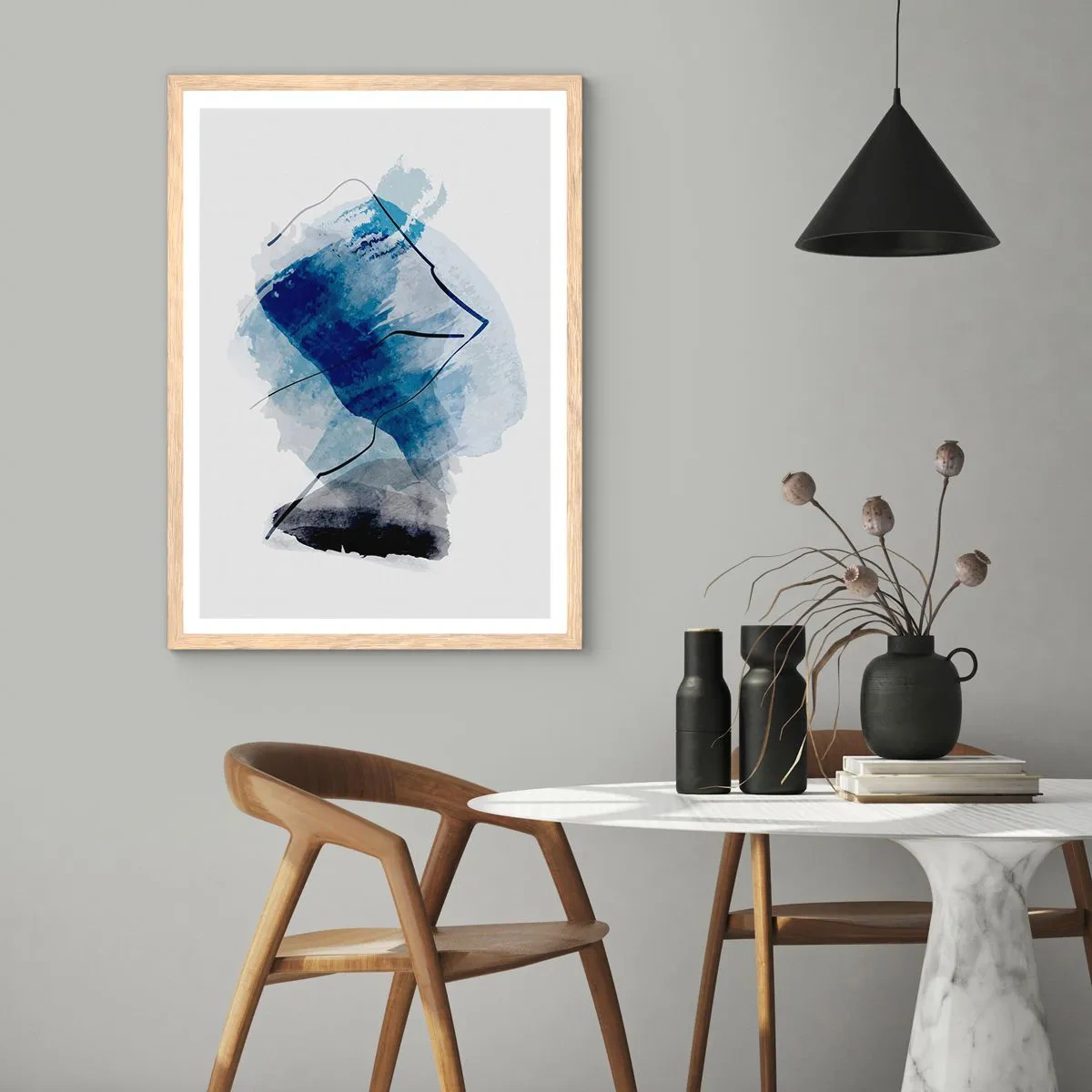 Plagát v ráme zo svetlého duba - Ľadová hora - 40x50 cm