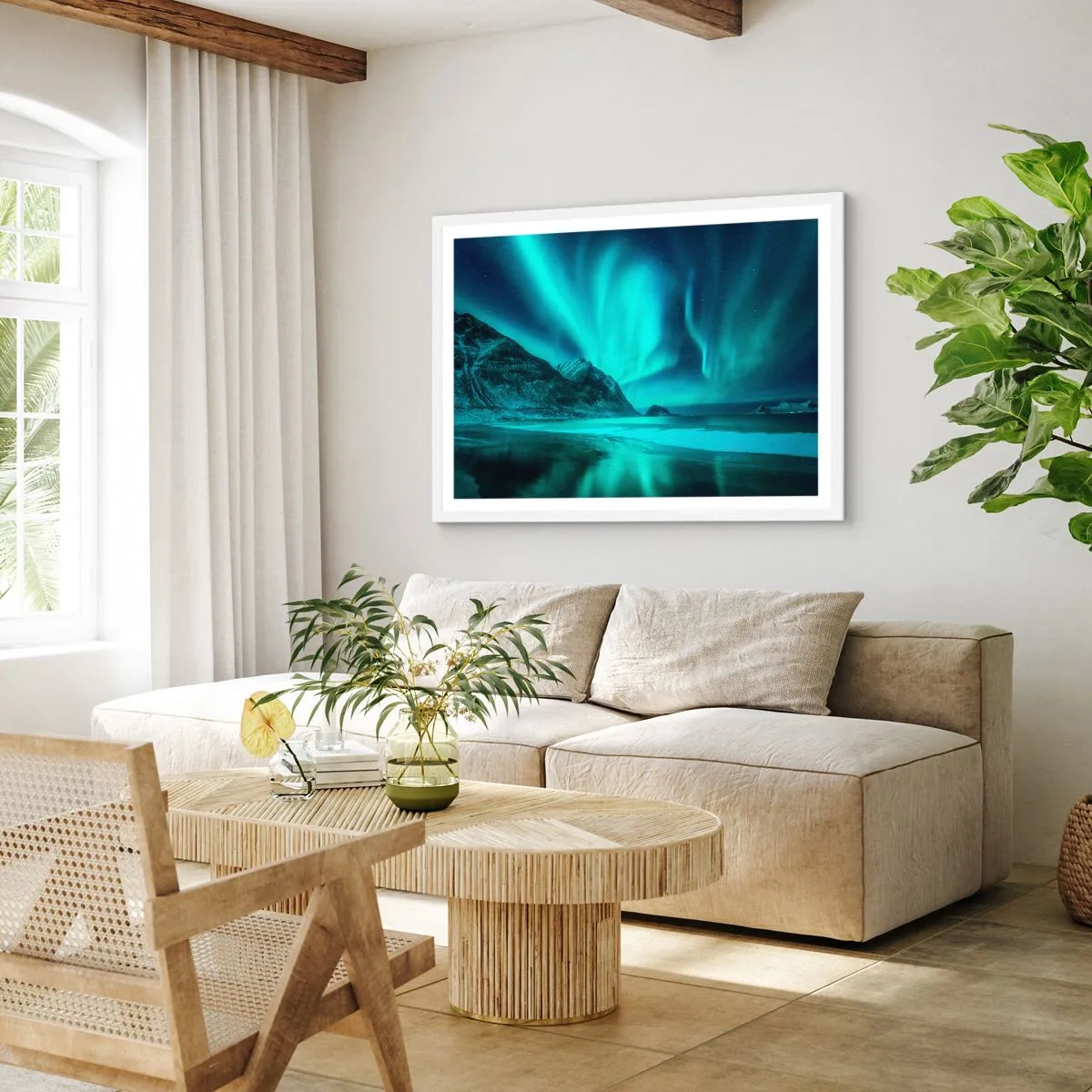 Plagát v bielom ráme - Divy severu - 70x50 cm