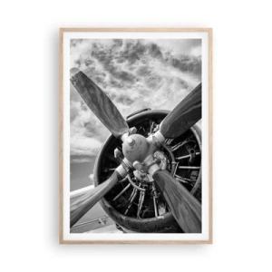 Plagát v ráme zo svetlého duba - Dobyvateľ oblohy - 70x100 cm