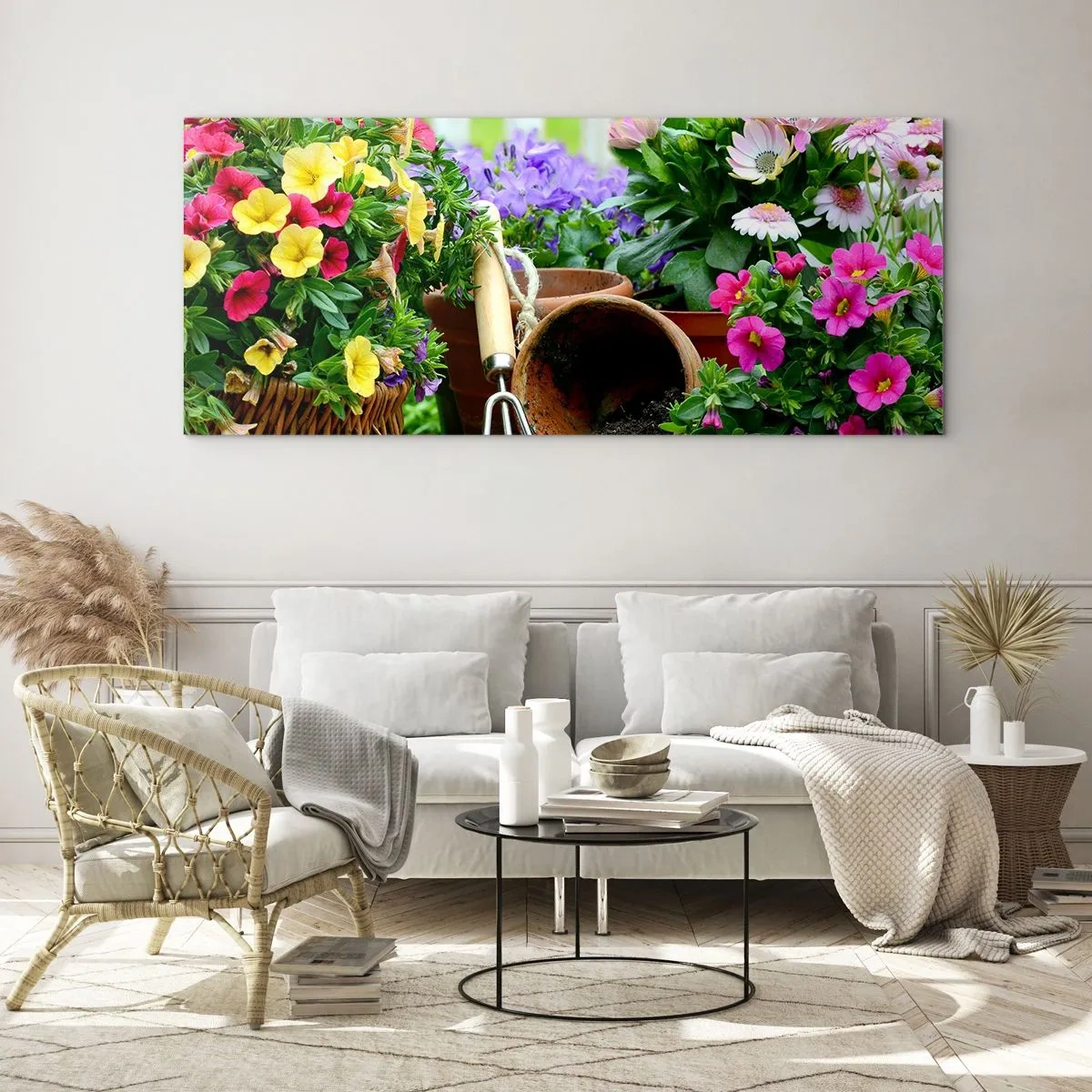 Obraz na skle - Záhradka Žofky - 140x50 cm