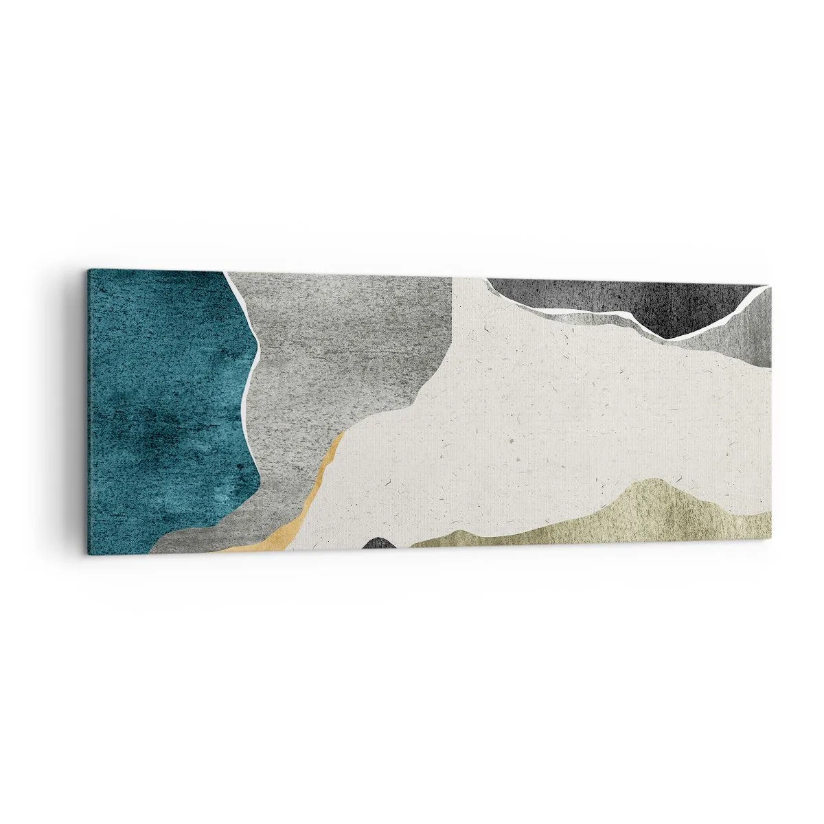 Obraz na plátne - Mozaiková kompozícia so zlatou niťou - 140x50 cm