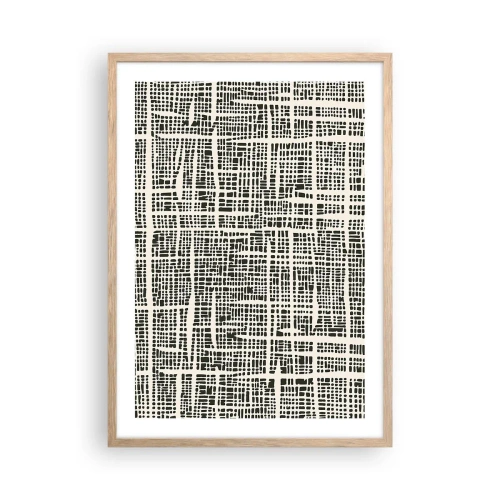 Plagát v ráme zo svetlého duba - Tkaná kompozícia - 50x70 cm