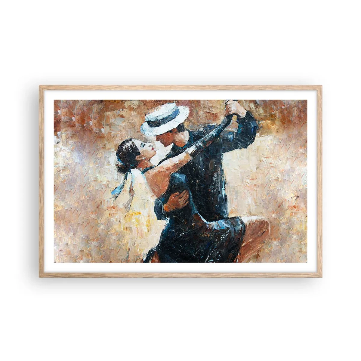 Plagát v ráme zo svetlého duba - A la Rudolf Valentino - 91x61 cm