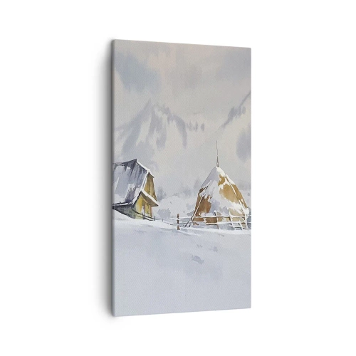Obraz na plátne - V zasneženom údolí - 45x80 cm