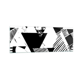 Obraz na skle - Dážď trojuholníkov - 140x50 cm