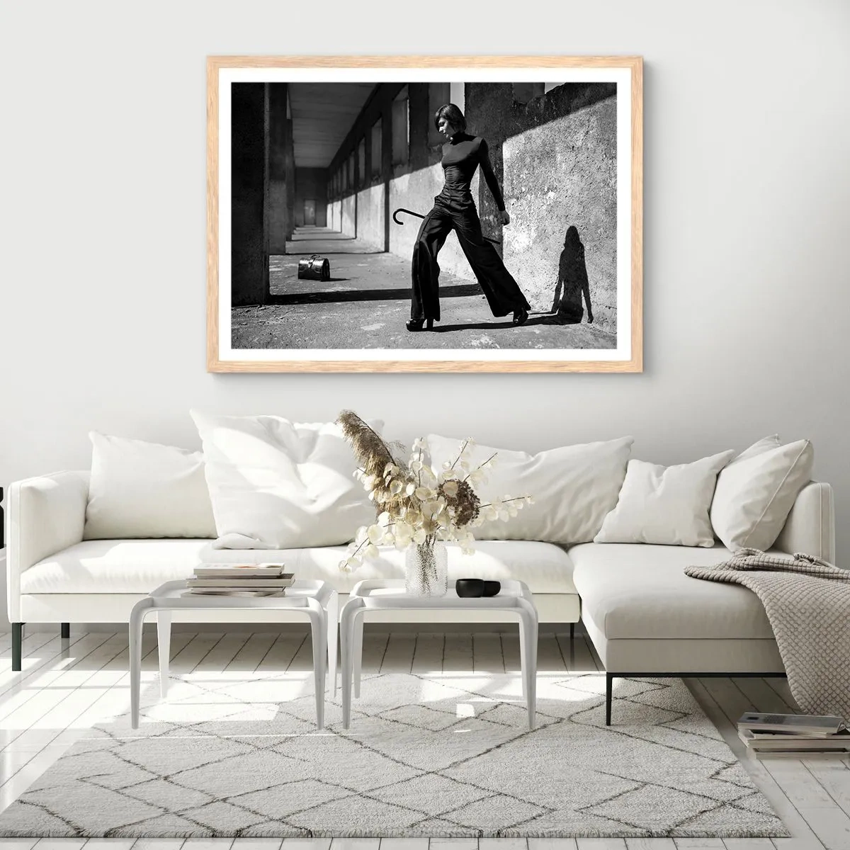 Plagát v ráme zo svetlého duba - Mestská elegancia - 100x70 cm