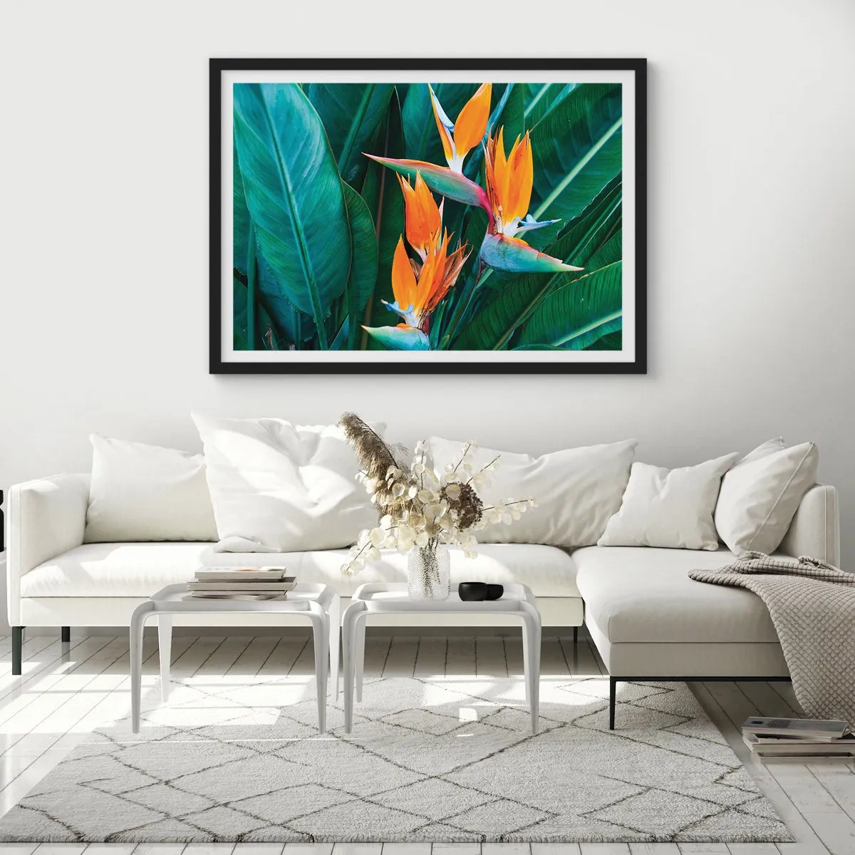 Plagát v čiernom ráme - Je to kvetina, alebo vták? - 70x50 cm