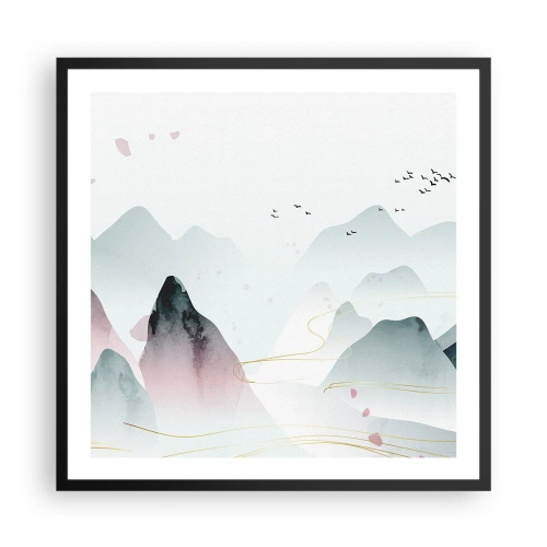 Plagát v čiernom ráme - Cez vrcholy - 60x60 cm