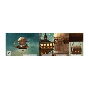 Vzorka Fototapeta Standard Eco - Julius Verne pozdravuje - Retro, Výlet, Balón - 100x30 cm