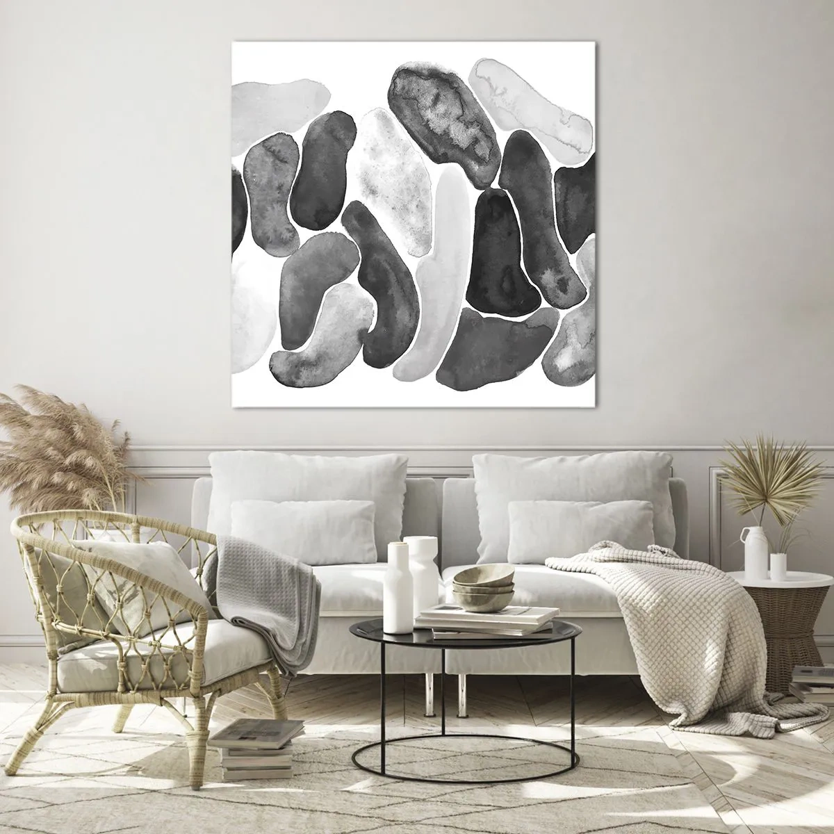 Obraz na skle - Kamenistá abstrakcia - 70x70 cm