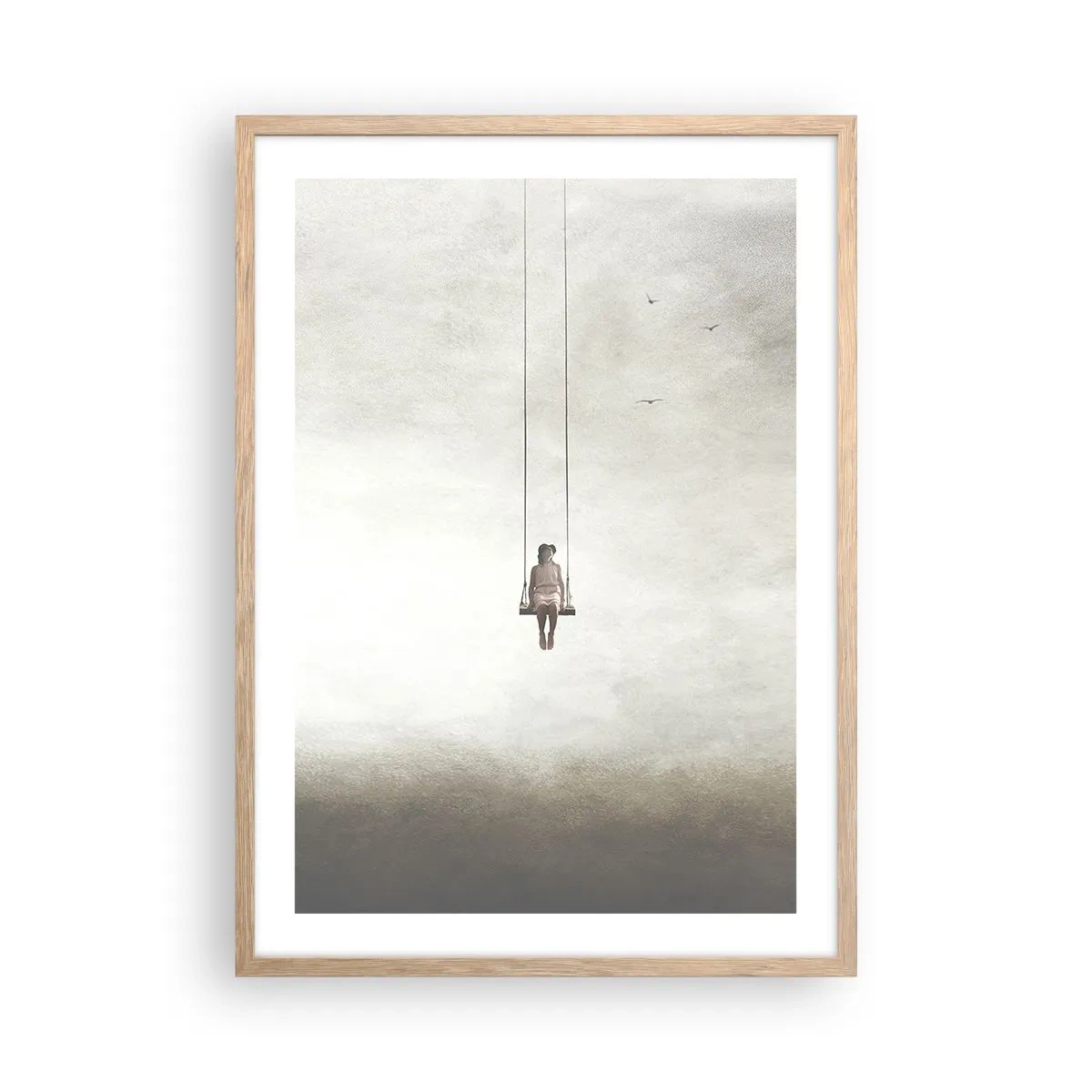 Plagát v ráme zo svetlého duba - Dieťa v nás - 50x70 cm