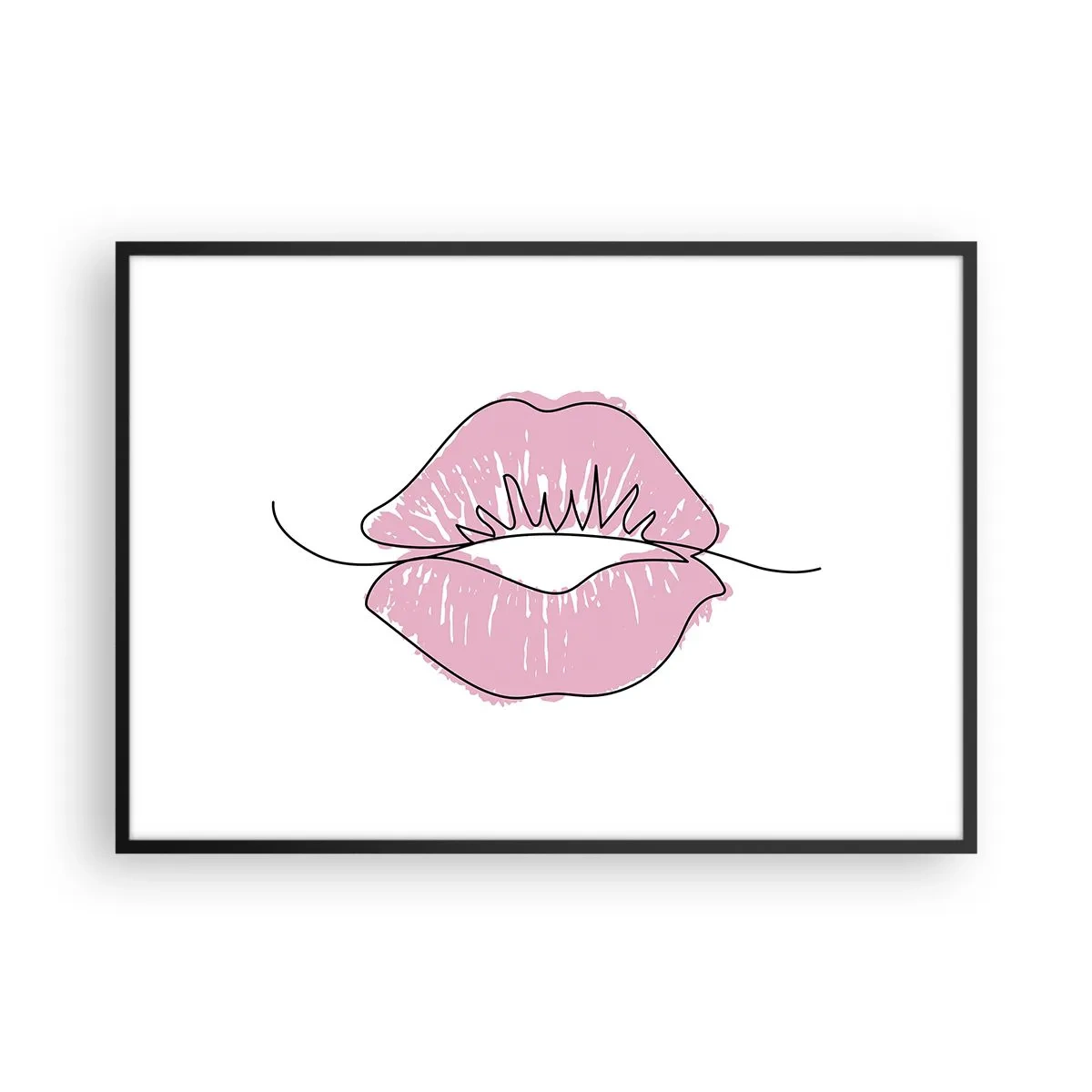 Plagát v čiernom ráme - Si pripravený na bozk? - 100x70 cm