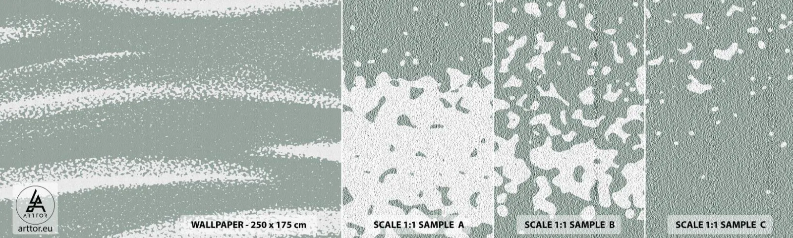 Vzorka samolepiacej fototapety Deluxe Sticker - Abstrakcia v zimnom štýle - Abstrakcia, Svetlý, Minimalizmus - 100x30 cm