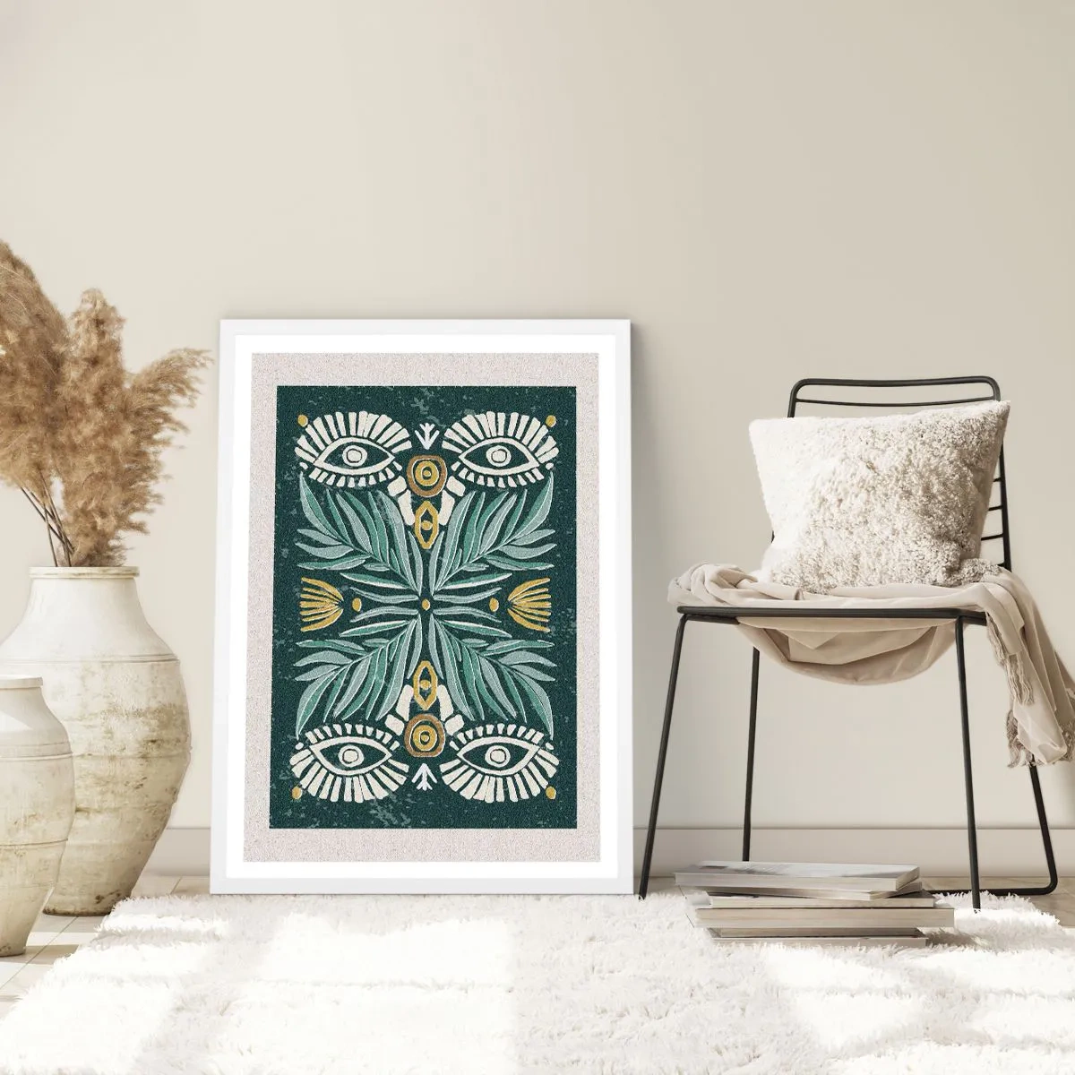 Plagát v bielom ráme - Ako ľudová vystrihovačka - 70x100 cm