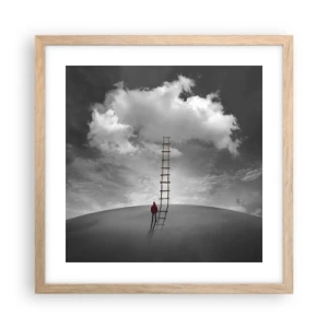 Plagát v ráme zo svetlého duba - Všetko je možné - 40x40 cm