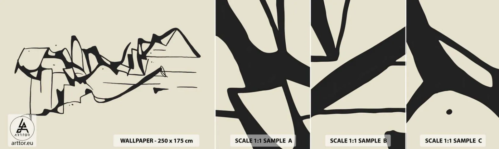 Vzorka samolepiacej fototapety Deluxe Sticker - Možná krajina - Minimalizmus, Kus, Linka - 100x30 cm