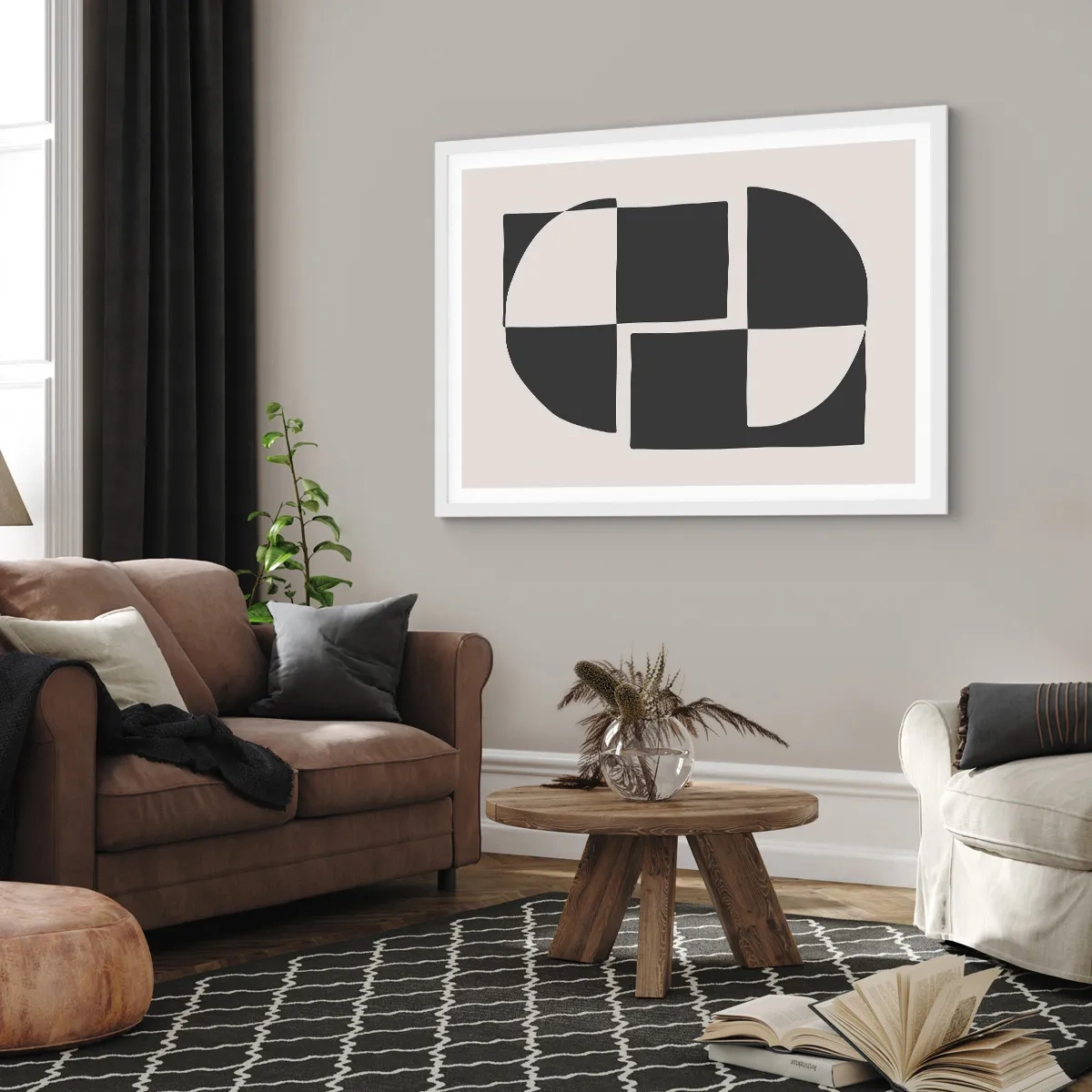 Plagát v bielom ráme - Antitéza – syntéza - 91x61 cm