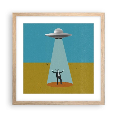 Plagát v ráme zo svetlého duba - Blízke stretnutie - 40x40 cm