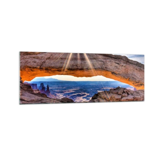 Obraz na skle - Skalnou bránou - 140x50 cm