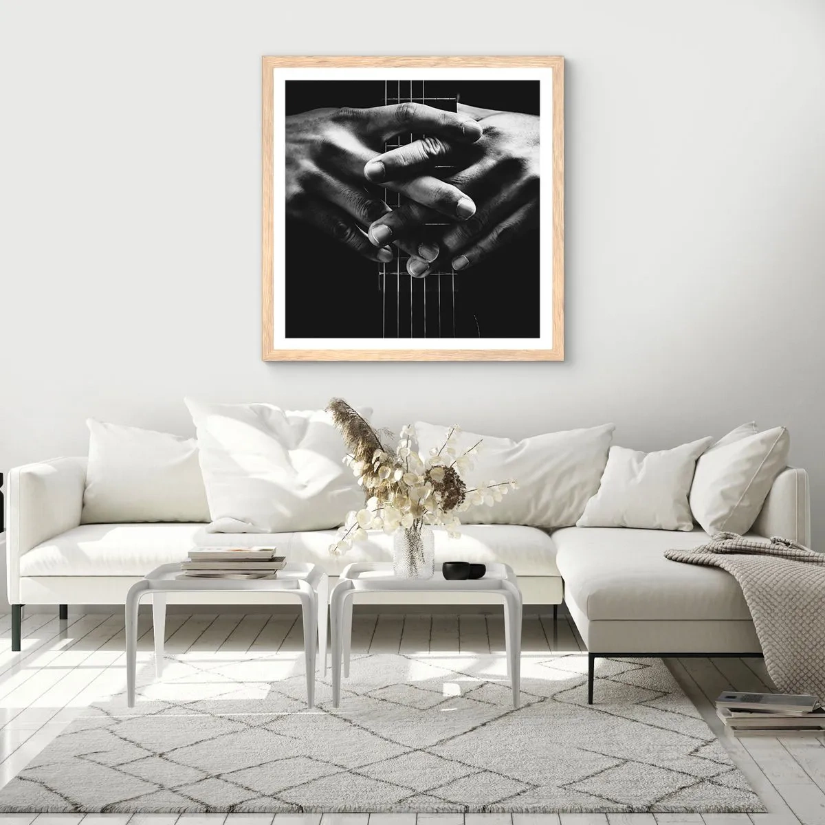 Plagát v ráme zo svetlého duba - Umelcova modlitba - 50x50 cm