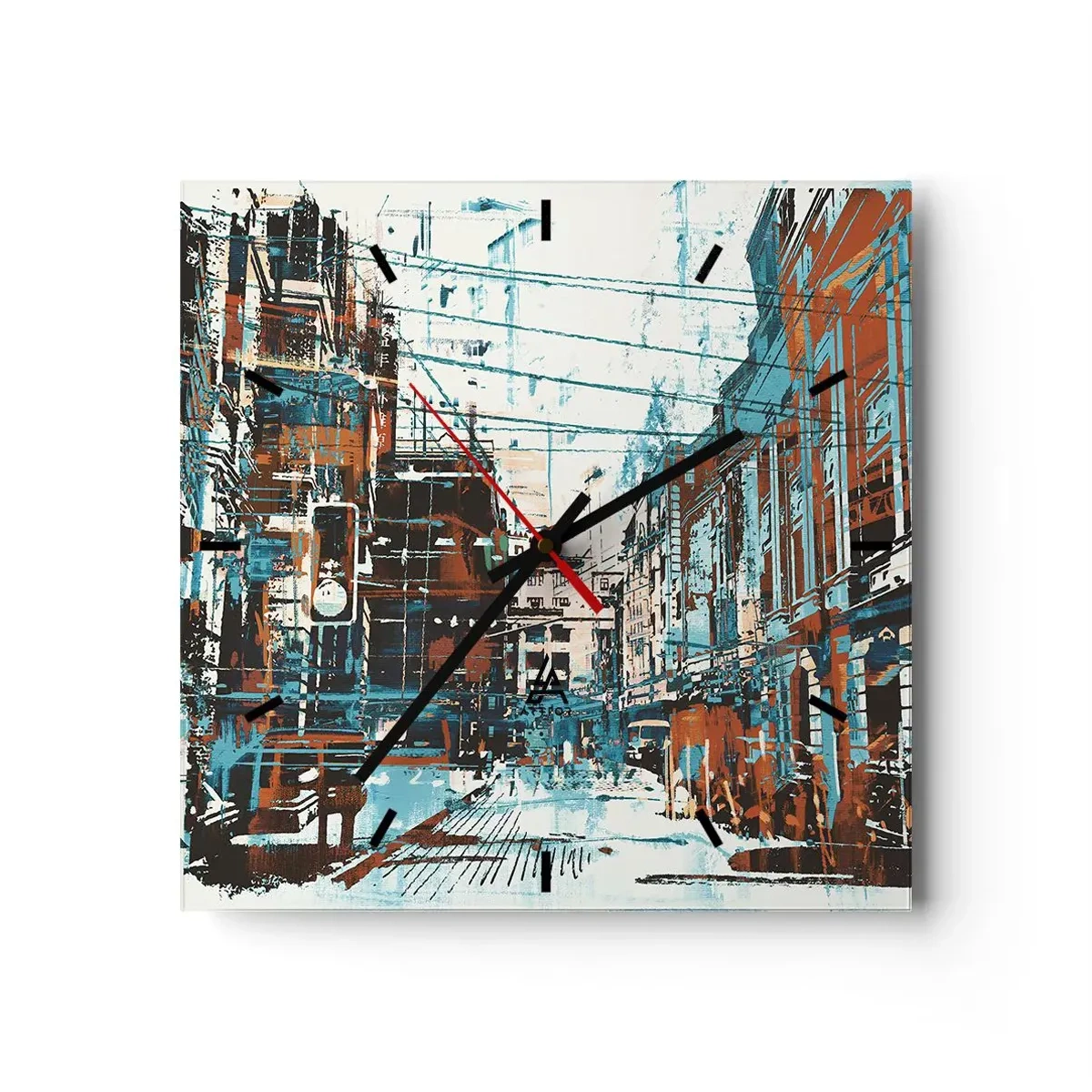 Nástenné hodiny - Zdolaný mestský chodník - 30x30 cm