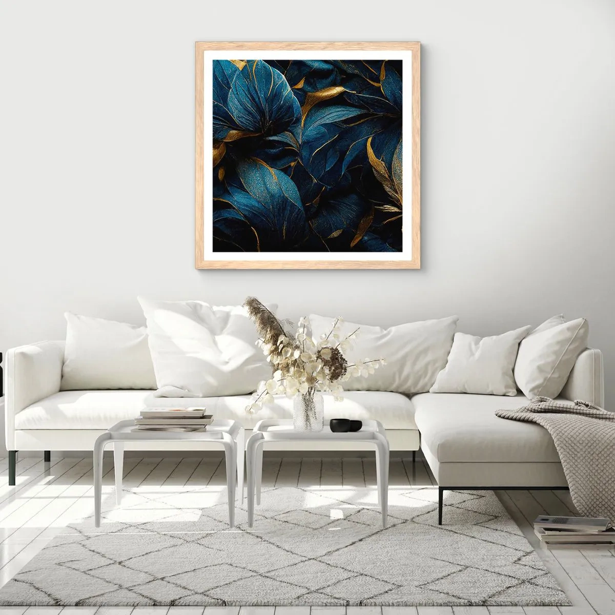 Plagát v ráme zo svetlého duba - Podšívané zlatom - 60x60 cm