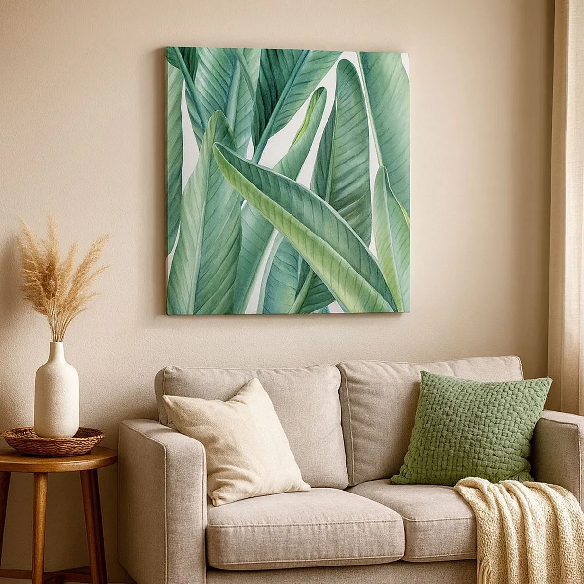 Obraz na plátne - Proste zelená - 30x30 cm