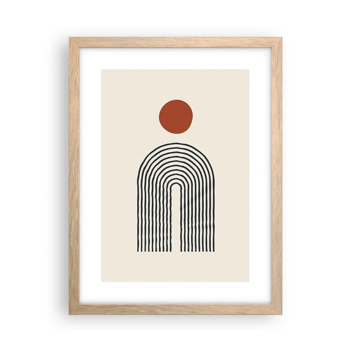Plagát v ráme zo svetlého duba - Magnetizmus tvarov a farieb - 30x40 cm